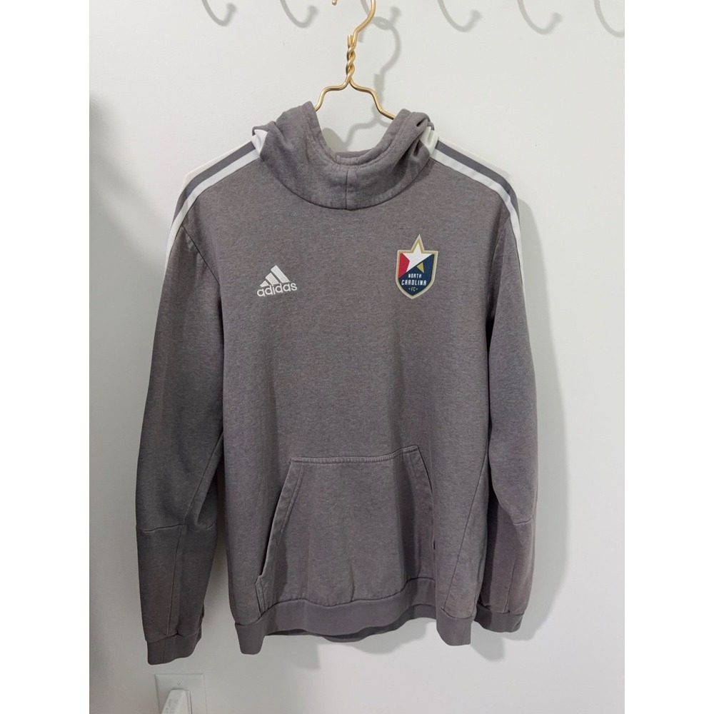 Adidas North Carolina FC Hoodie Mens Medium Gray Good Pullover USL Soccer